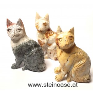Katze Speckstein Gr.L